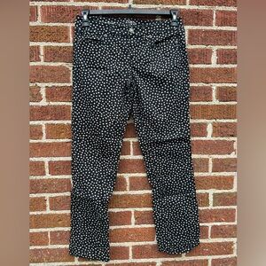 Ann Taylor Loft Modern Straight Leg Black Tan Polka Dot Pants Size 27 / 4 Petite